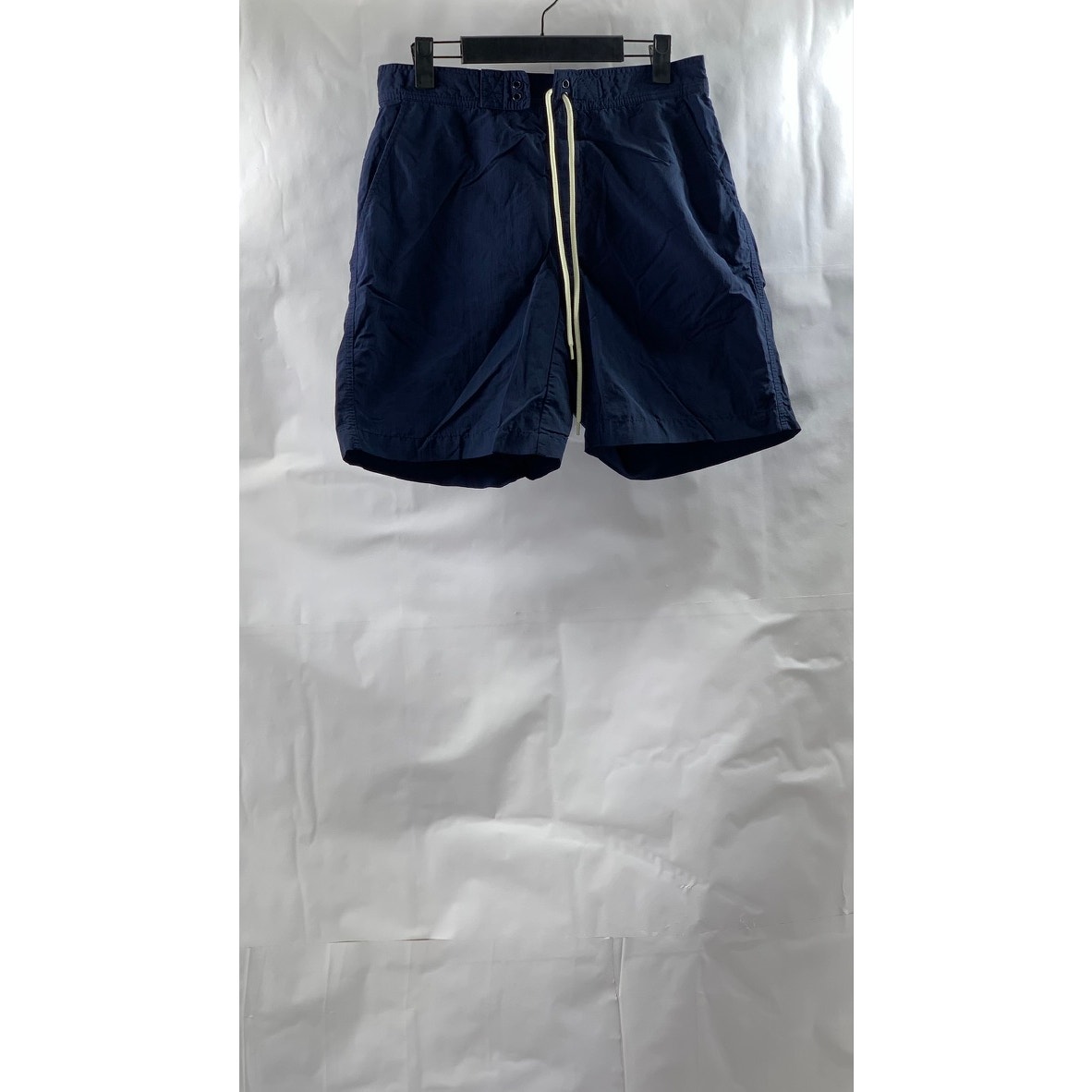 Uniqlo Boy's Navy Blue Lined Drawstring Waist Swim Trunks Sz M